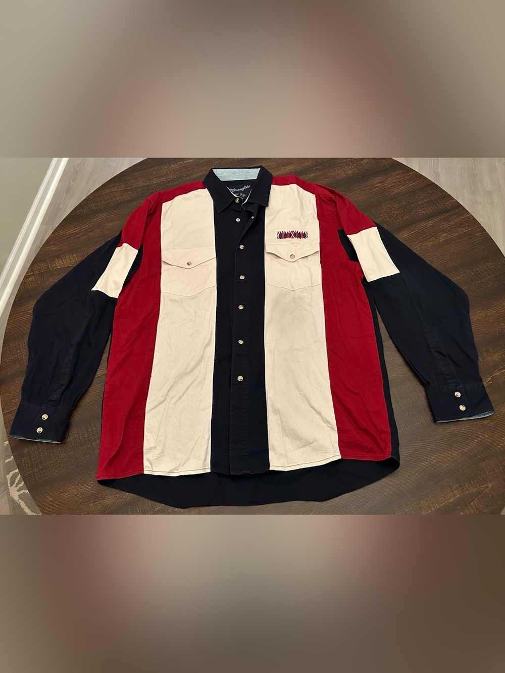 Vintage Wrangler Western Shirts Mens Large Pearl Snap